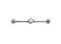 Kule stalowe przemysłowe Barbell 5 mm Strass Central Scratched | Itc