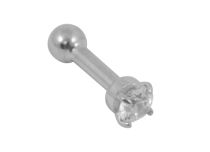 Micro Barbell 1,2 x 4 mm Steel Crystal Scratched | Itc