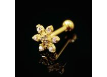 Micro Barbell Steel Gold Strass Snowflake | Itc