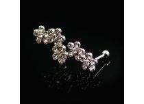 Micro Barbell Steel Rhinestone Flowers | Itc