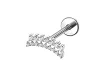 Labret Titane ASTM F136 interne 1,2x8 arc double rangéee strass blanc | iTC
