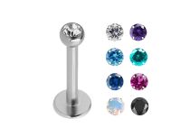 Labret Acier Interne Boule Cristal Coloré 2 mm| Itc