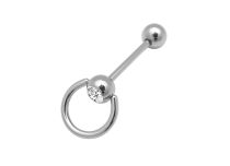 Stalowa sztanga 10 mm Strass Ring and Ball | Itc