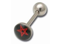 Stalowy krążek do sztangi 8 mm z motywem gwiazdy Satanic Red | Itc
