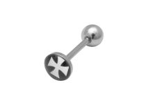 Stalowy krążek do sztangi z motywem krzyża 8 mm Zakon Świątyni | Itc