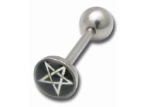 Stalowy dysk sztangi 8 mm Biały satanistyczny wzór gwiazdy | Itc