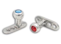 Piercing Surface Titanium Steel Ball 2 mm i biały kryształ | Itc