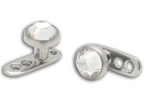 Piercing Surface Titanium Steel Disc 4 mm i kolorowy kryształ | Itc