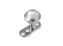 Piercing Surface Titanium Steel Disc 4 mm i kolorowy kryształ | Itc