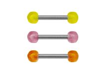 Barbell Steel Phosporescent Acrylic Balls 3 mm Coloured | Itc