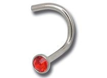 0.8 mm Stalowy sztyft do nosa Kolorowa kryształowa kula | Itc