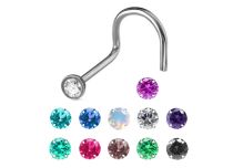 0.8 mm Stalowy sztyft do nosa Kolorowa kryształowa kula | Itc