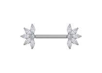 bijou teton titane rosace cristal blanc