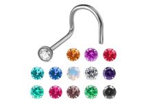 Stalowy ćwiek kulkowy 1 mm - kolorowy kryształ | Itc