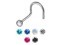 Kolorowe kryształowe stalowe szpilki do nosa | Itc
