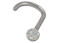 Stalowa szpilka do nosa 0,8 mm Ball Mulitcrystal White | Itc