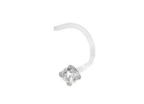 Szpilka do nosa BioFlex 0,8 mm z kolorową kryształową końcówką | Itc