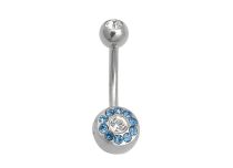 Banana Steel Multi Crystal Blue and White Ball 5 / 8 mm | Itc