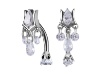 banane nombril acier crystal glam drop argent