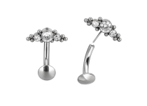 banane flottante titane ornemental strass blanc