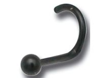 Czarna stalowa szpilka do nosa 2,3 mm | Itc