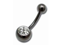 Banana Steel Black Coloured Crystal Bouls 5 / 8 mm | Itc