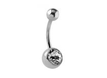 Navel Banana Titanium Metal White Crystal | Itc