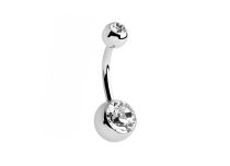 Wewnętrzne metalowe kulki Banana Titanium Double Strass Balls 4/6 mm | Itc