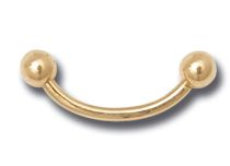 Zakrzywione kulki Banana Gold 750 Milleme 3 mm | Itc
