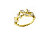 anneau charnière titane gold pierres brillantes