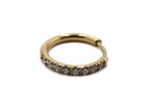 Pierścionek stalowy pvd złoty zawias rhinestone 1.2X2.