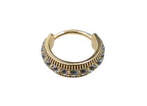 Anneau charnière Cobalt Chrome CoCr Pvd Gold 1.2X10 multi strass bleu clair