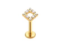 labret titane gold losange zircon
