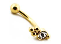 Micro Banana Steel PVD Gold Plemienny motyw ze strassem | Itc