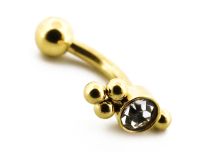 Micro Banana Steel PVD Gold Tribal Strass | Itc