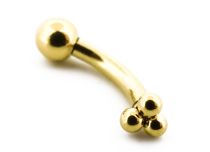 Micro Banana 1.2 x 6 mm Steel PVD Gold Trinity Ball | Itc