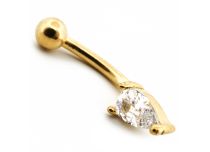 Micro Banana Steel PVD Gold z Water Drop Strass | Itc