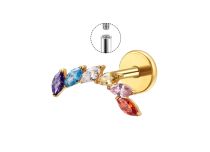 labret titane gold arc marquises multicolores
