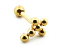 Labret Steel PVD Gold Cross 6 kulek | Itc