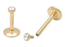 Labret Wewnętrzna stalowa złota drobna kulka 2 mm | Itc