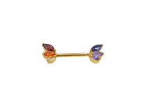 Bijou teton PVD GOLD  marquise strass multicolore