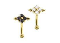 Szlachetny pozłacany stalowy banan z kryształem 1.2X8