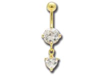 Banana Steel Gold Crystal White Heart | Itc