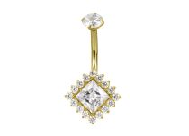 Banane titane pvd gold motif losange strass blanc