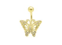 Banana Steel Gold Crystal Butterfly Strass | Itc