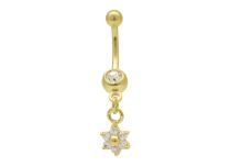 Banana Steel Fine Gold Fancy Star Motif White Crystal Set | Itc