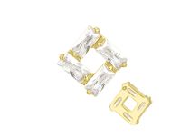 Accessoire interne Titane pvd gold 0.9 motif carré strass blanc