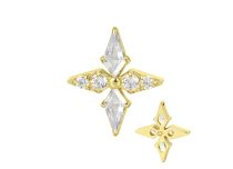 Accessoire interne Titane pvd gold  0.9 motif etoile strass blanc