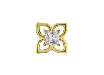 Accessoire interne pvd gold Titane 0.9 motif trèfle cristal carré  blanc