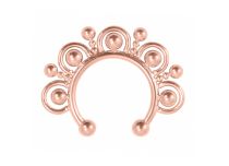 Faux Jewel Septum Pink Gold Steel Horseshoe wzór koralików | Itc